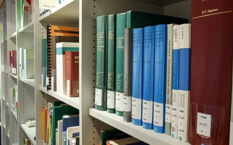Stadtteilbibliothek Klarenthal wird neu gestaltet. Das Bild zeigt ein Regal mit Büchern.