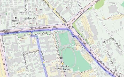 Radfahrer am Gustav-Stresemann-Ring auf Openstreetmap