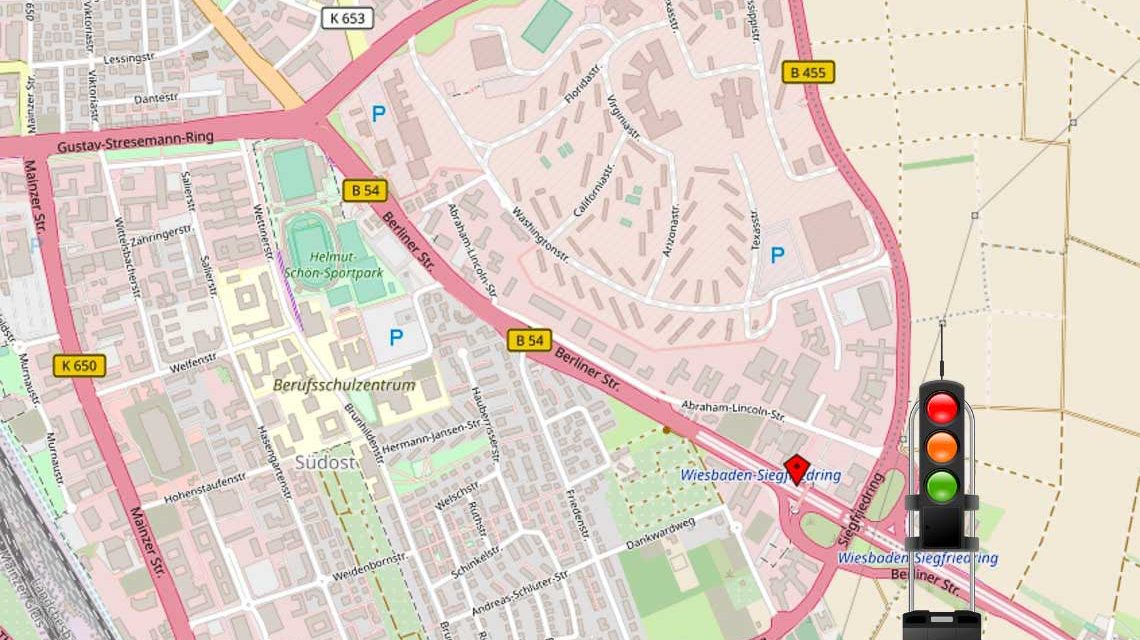 Berliner Straße, die Pförtnerampel könnte verlegt werden