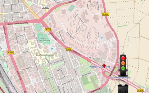 Berliner Straße, die Pförtnerampel könnte verlegt werden