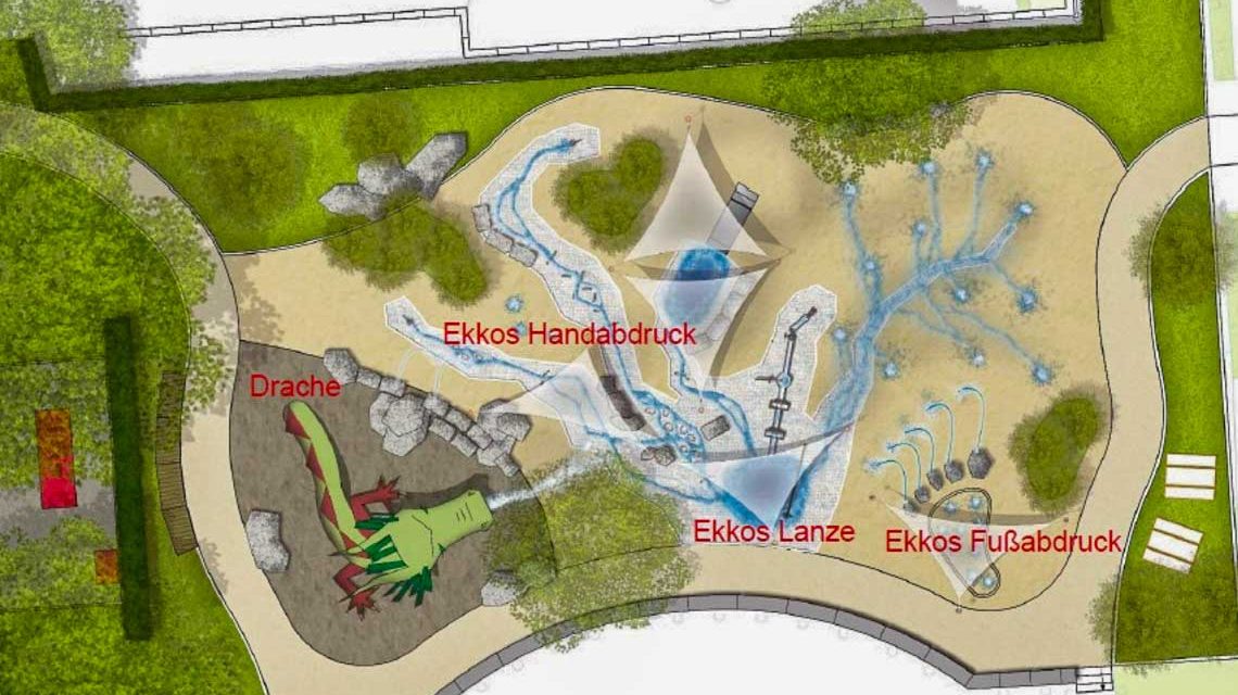 Vorentwurfsplanung für den Wasserspielplatz in den Reisinger Anagen