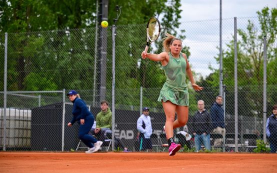 Katarina Zavatska startete für Kasachstan. Wiesbaden Tennis Open.