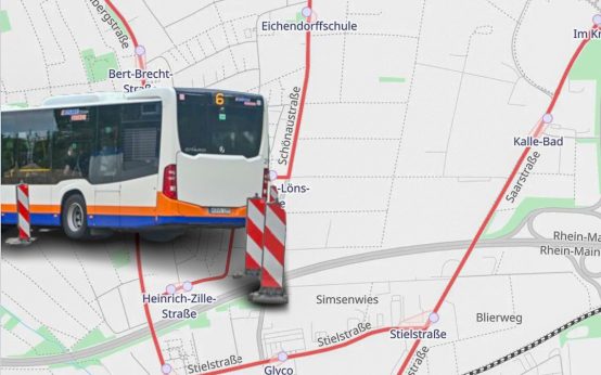 Wasserrohrbruch in Freudenberg: Linien 23, 45 und N12 werden umgeleitet.