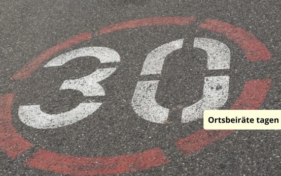 Tempo 30, auf die Straße gemalt, Thema der nächsten Ortsbeiratssitzung