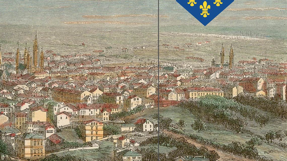 Stadtansicht von Wiesbaden, Stich um 1860, aus: „L’Allemagne illustrée“ von V. A. Malte-Brun, Stadtarchiv Wiesbaden, Stiche-Sammlung, ST Nr. 434