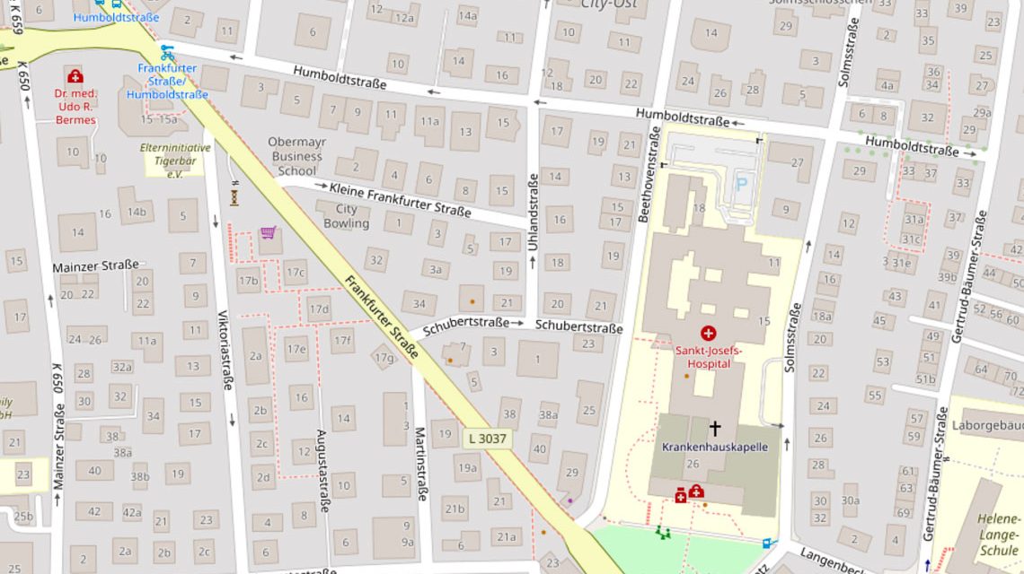 Uhlandstraße im Stadtteil Suedost