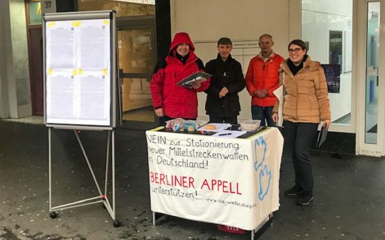 Das Wiesbadener Bündnis stellt sich auf gegen Raketenstationierungen in Wiesbaden.