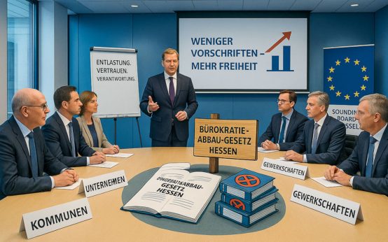Minister Pentz präsentiert das hessische Bürokratieabbau-Gesetz – ein Gesetzespaket, das den Alltag von Bürgern, Unternehmen und Verwaltungen spürbar vereinfachen soll.