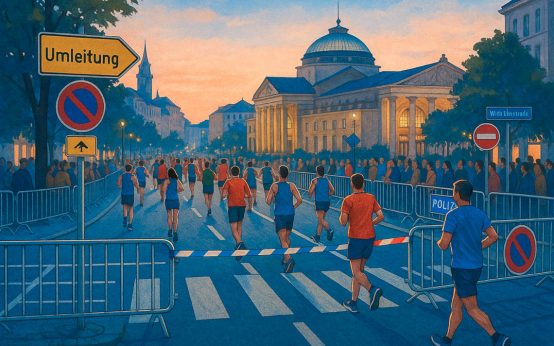 Straßensperrungen während des Ikano Bank Marathon.