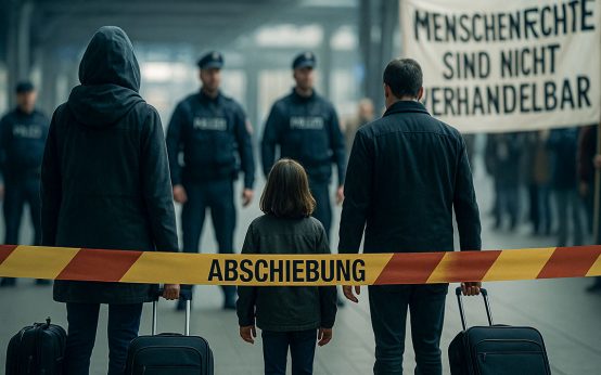 Abschiebung, Szene am Flughafen.