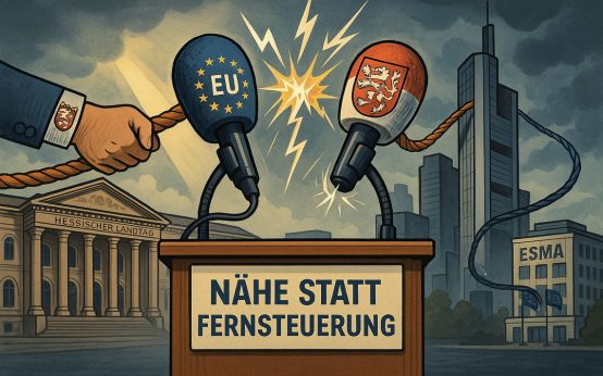Börsenaufsicht muss in Frankfurt bleiben, so Rhein.