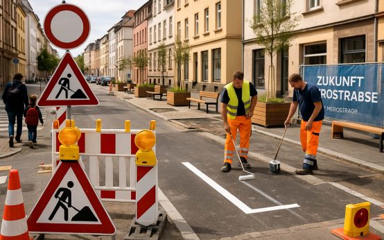 Nerostraße wird umgebaut, Bergkirchenviertel.