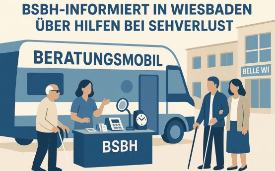 Das Beratungsmobil des Blinden- und Sehbehindertenbundes macht am 2. September Station in Wiesbaden – mit vielen Hilfen, die den Alltag erleichtern.