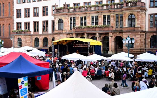 Blick über dem Schlossplatz, interkulturelles Sommerfest 2024.