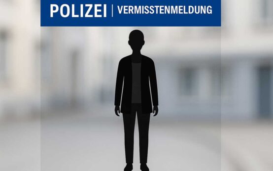 Vermisstenmeldung der Polizei, anonymisert.