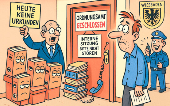 Situationskomik, wenn das Ordnungsamt geschlossen bleibt.